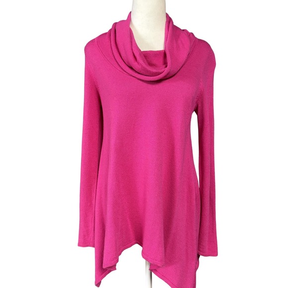 INC International Concepts Sweater Womens Small Pink Cowl Neck Tunic Cashmere - Picture 1 of 13